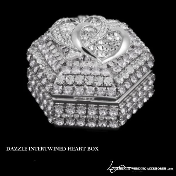 Heart Ring Box with Swarovski Crystals Intertwined Luxurious
