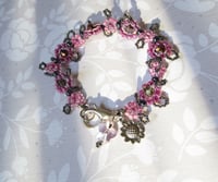 Image 1 of Handmade Japanese Beaded Flower Garland Bracelet 