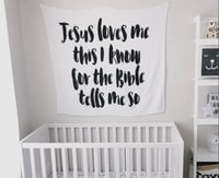 Image 3 of Organic Swaddle Blanket-Jesus Loves Me