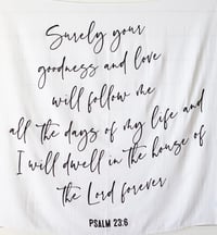 Image 1 of Organic Swaddle Blanket-Psalm 23:6