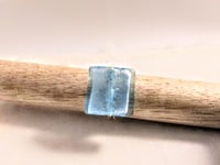 Image 3 of LIGHT BLUE SQUARE ADJUSTABLE WIRE WRAP RING (ITEM #2558)