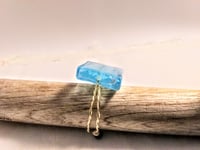 Image 2 of LIGHT BLUE SQUARE ADJUSTABLE WIRE WRAP RING (ITEM #2558)