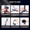 Tripod, 59" Selfie Stick Phone Vlog Tripod Stand with 2 in 1 Phone Clip, 360° Ball Head Camera 