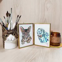 Image 5 of Bespoke Mini Double Pet Portrait (3.5"x5")