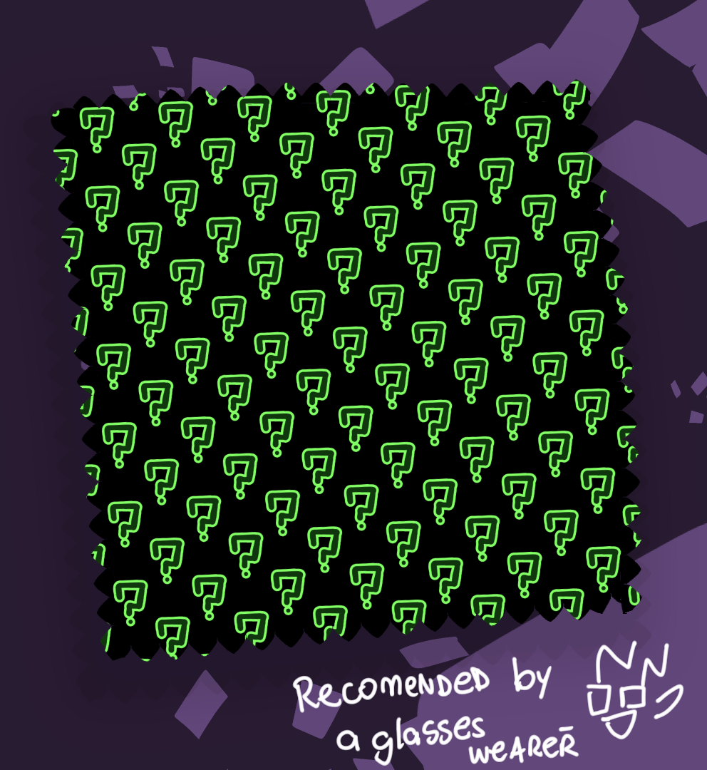 Riddler glasses microfiber cloth
