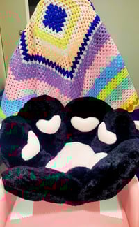 Black Heart Cat Paw Cushion
