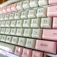 Image 1 of Kawaii Pink And White Jelly Keycaps Set 117 Pieces