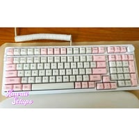 Image 2 of Kawaii Pink And White Jelly Keycaps Set 117 Pieces