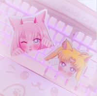 Image 4 of Neko Peeker Sticker Anime Vinyl Decal For Setup