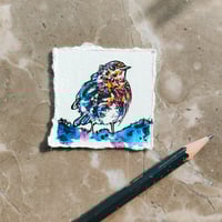 Image 2 of 'Olivia' the Robin - Original Artwork 5x5cm