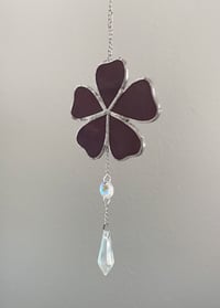 Image 4 of Flower Stained Glass Mobile – Purple