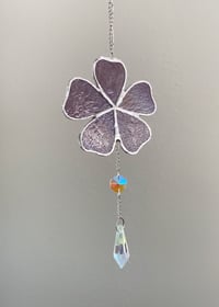 Image 2 of Flower Stained Glass Mobile – Purple