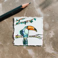 Image 3 of  'Noah' the Toucan - Original Artwork 5x5cm