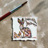 Image 2 of 'Daisy' the Bunny - Original Artwork 5x5cm