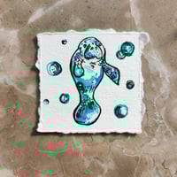 Image 3 of 'Levi' the Baby Manatee - Original Artwork 5x5cm