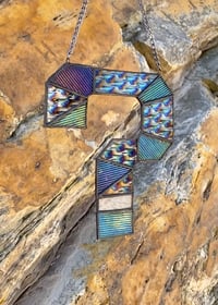 Image 5 of Tipper Inspired Stained Glass ? Question Mark – Iridescent Black