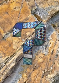 Image 3 of Tipper Inspired Stained Glass ? Question Mark – Iridescent Black