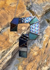 Image 4 of Tipper Inspired Stained Glass ? Question Mark – Iridescent Black