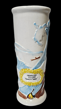 Image 3 of Vintage Hawaiian Village Surfer Girl Yellow Lei Mug FREE SHIPPING 