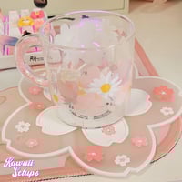 Image 1 of White Sakura Flower Coaster