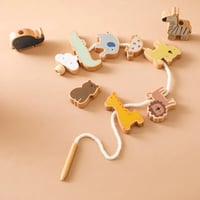 Image 1 of Montessori Animal Threading Toys 