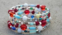 Blue, Red & White, Wrap Around Bracelet