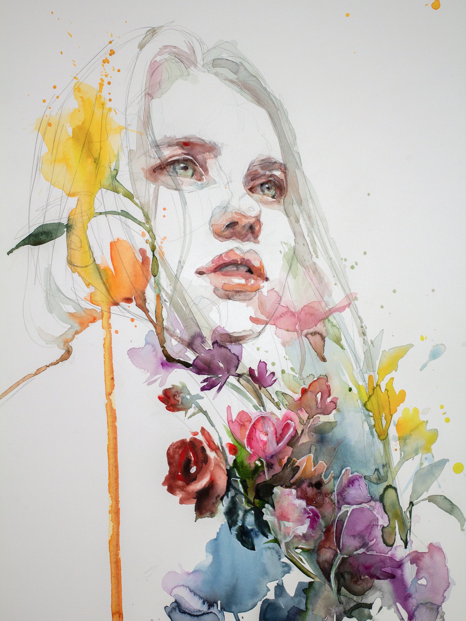 Agnes-Cecile flora demo study (38x56 cm)