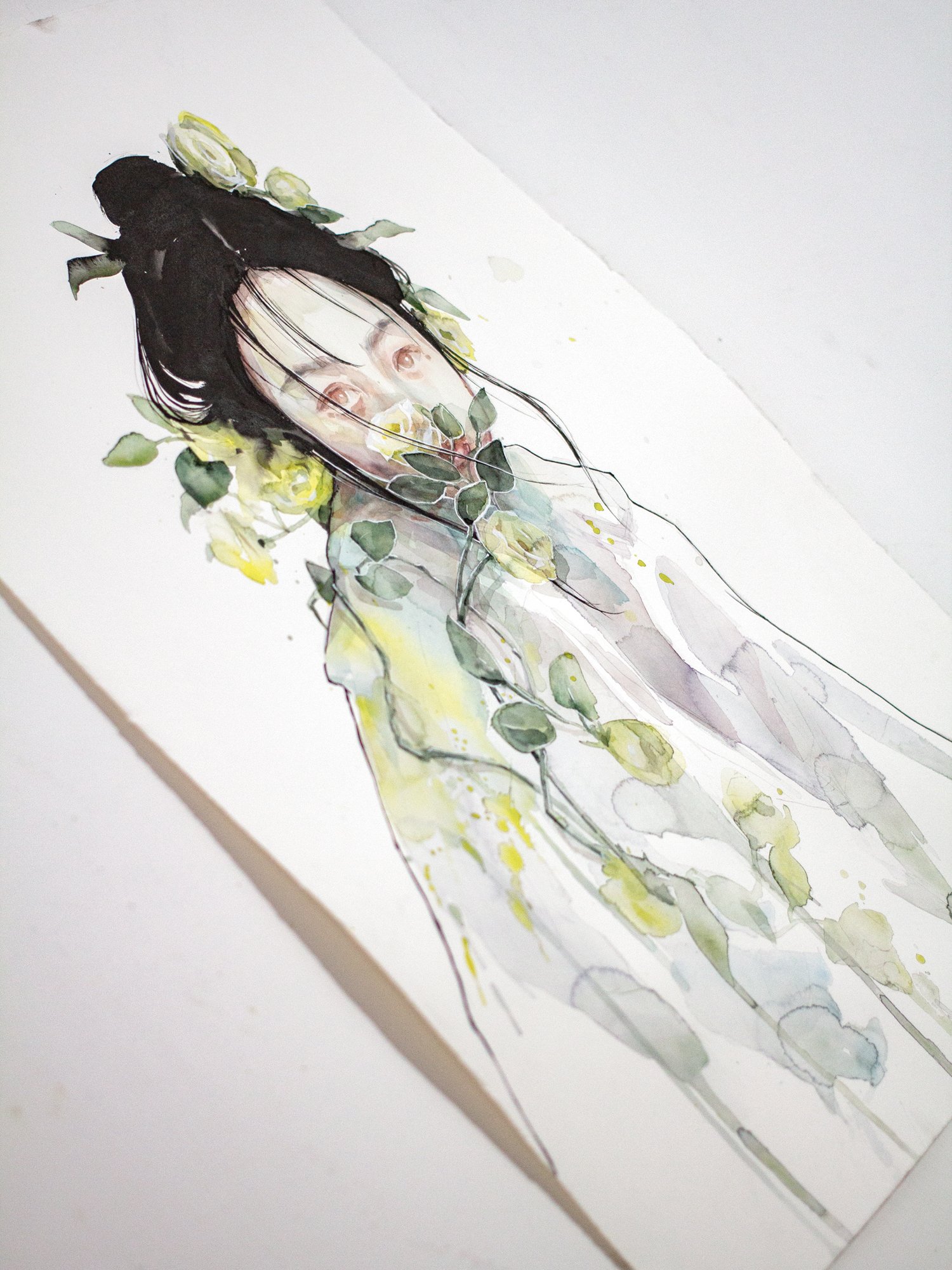 Agnes-Cecile lemon roses (38x56 cm)