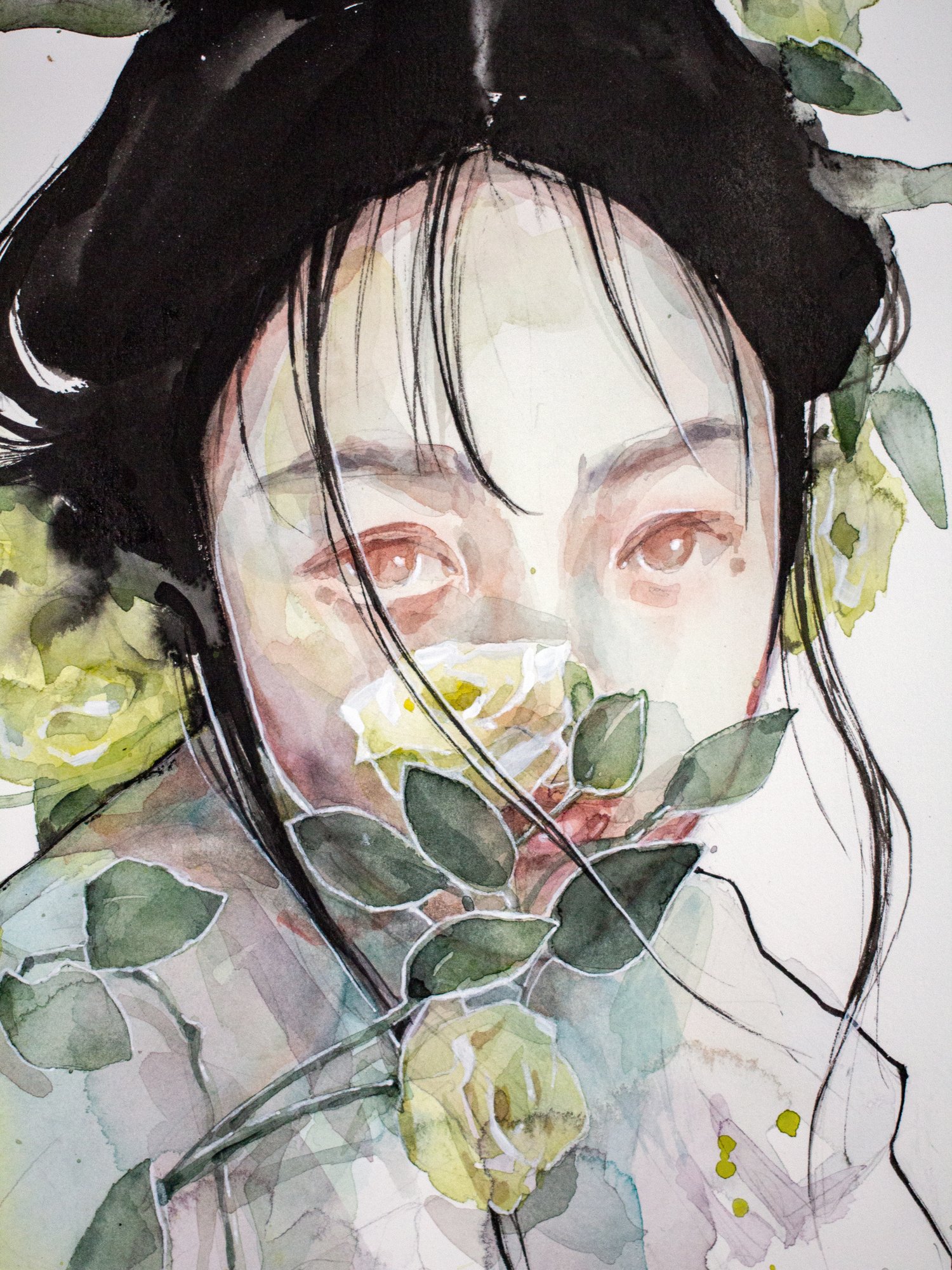 Agnes-Cecile lemon roses (38x56 cm)