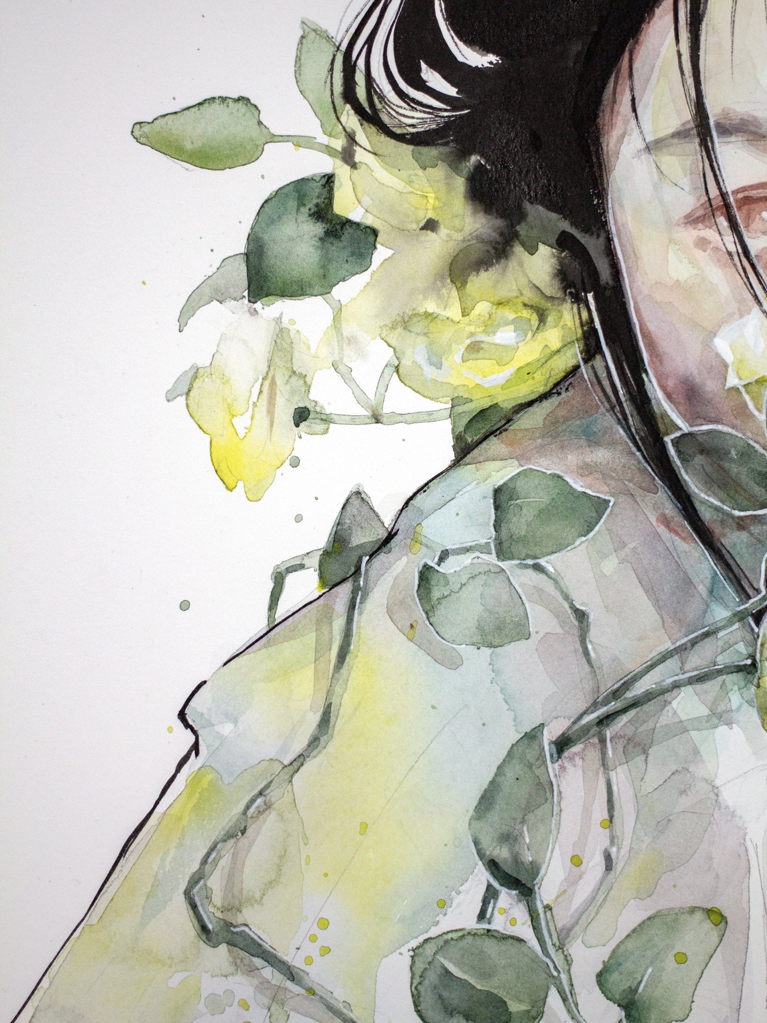 Agnes-Cecile lemon roses (38x56 cm)