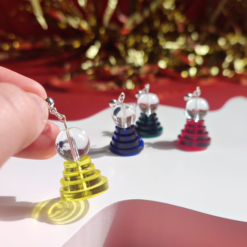 Image of Space Age Glass Orb Earrings