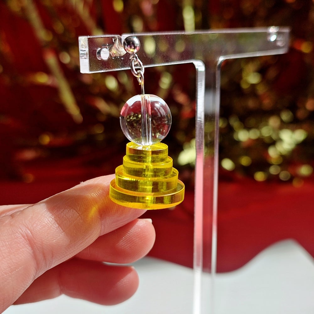 Image of Space Age Glass Orb Earrings