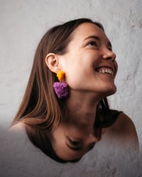 Image 1 of Sugar Double Purple & Turmeric Earrings