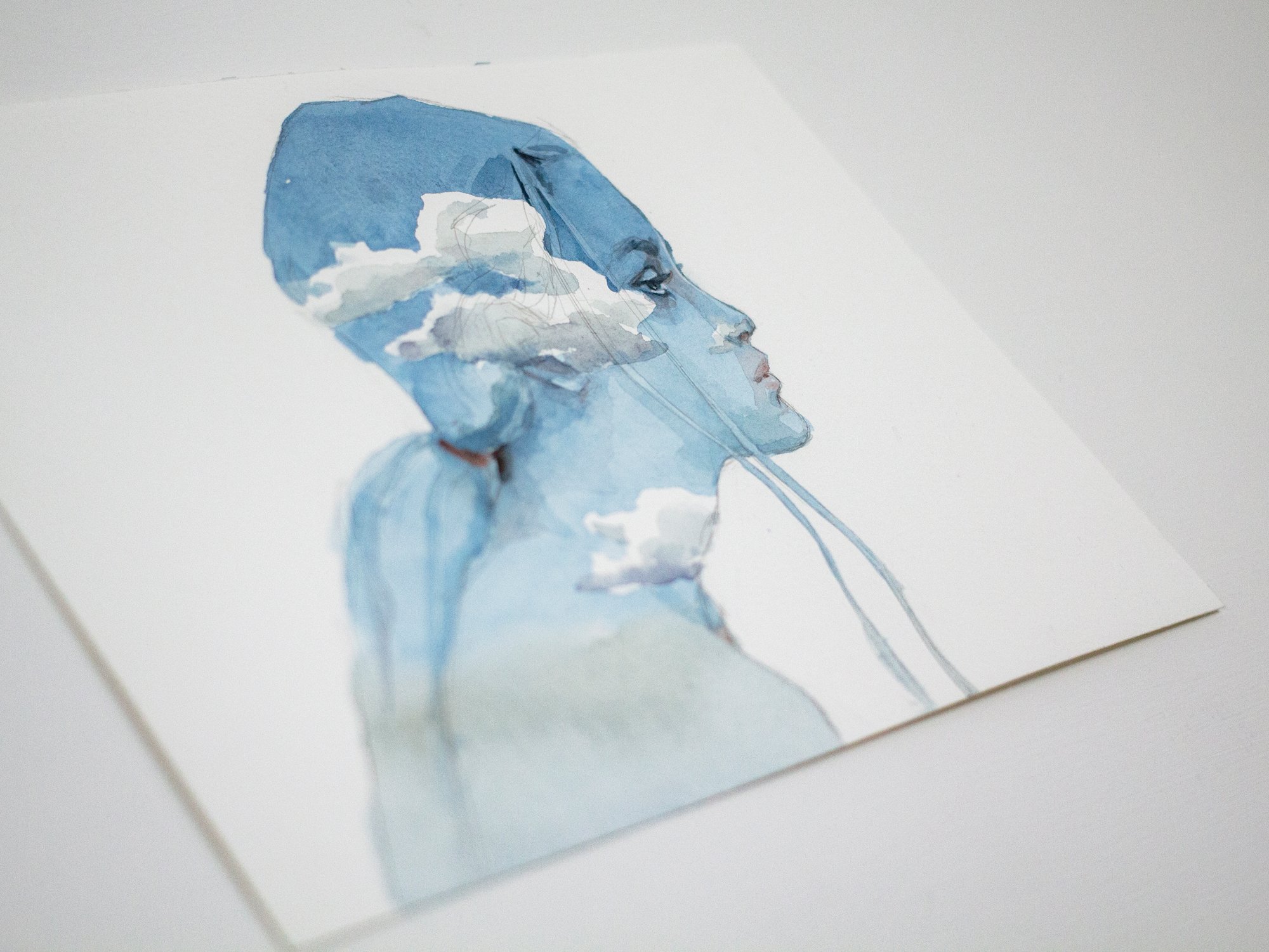 Agnes-Cecile clouds girl (18x25 cm) 