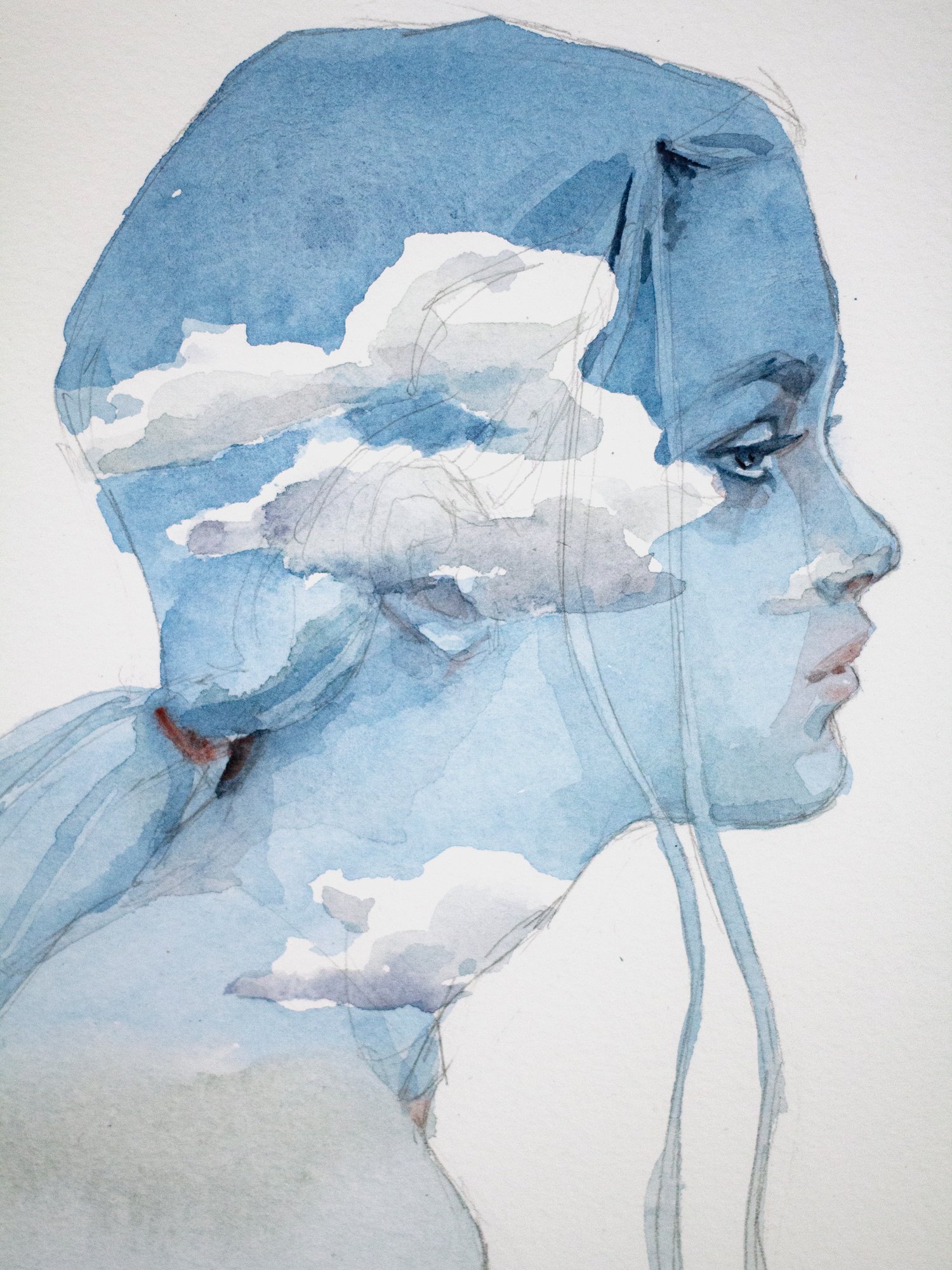 Agnes-Cecile clouds girl (18x25 cm) 