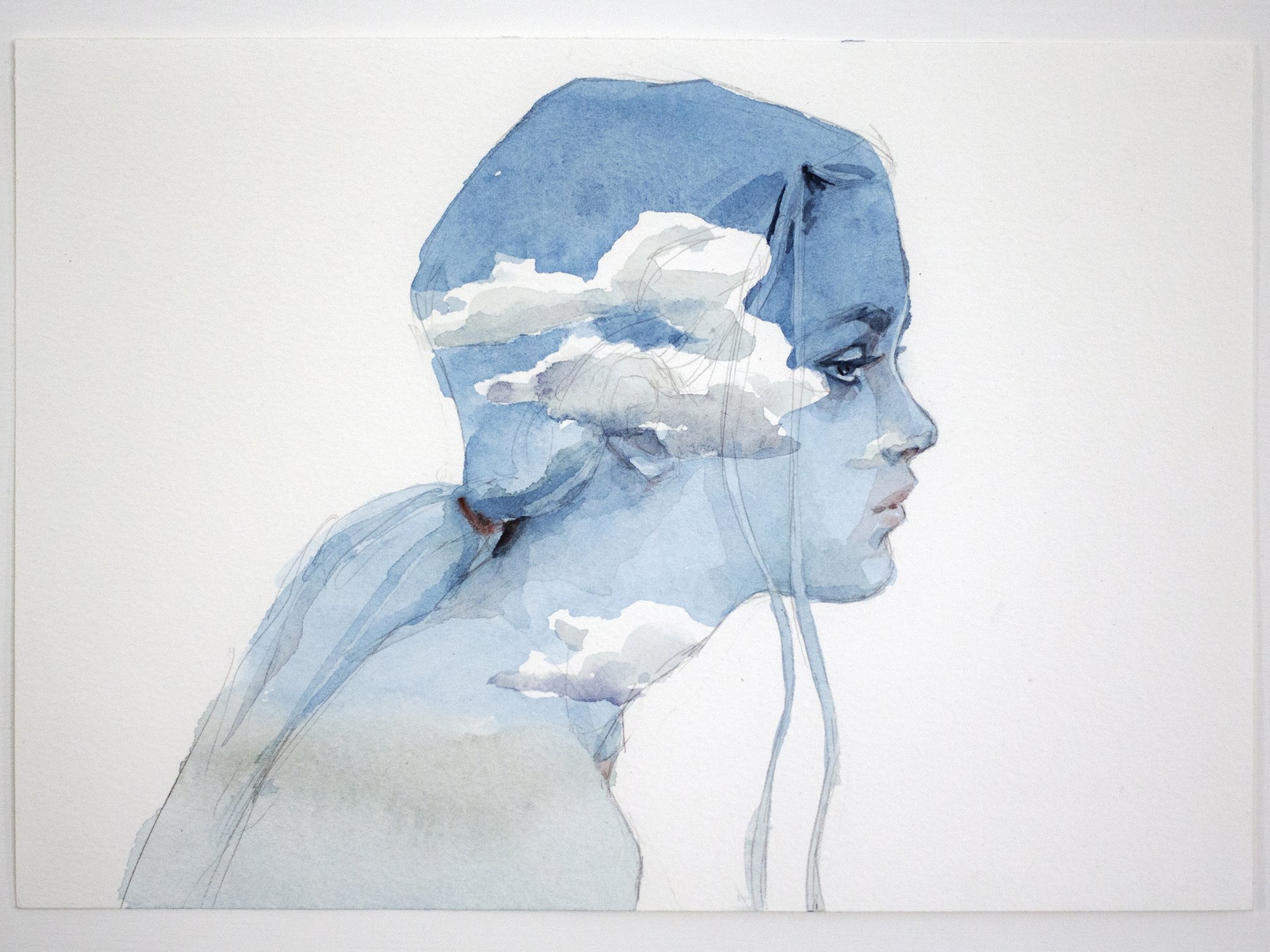 Agnes-Cecile clouds girl (18x25 cm) 