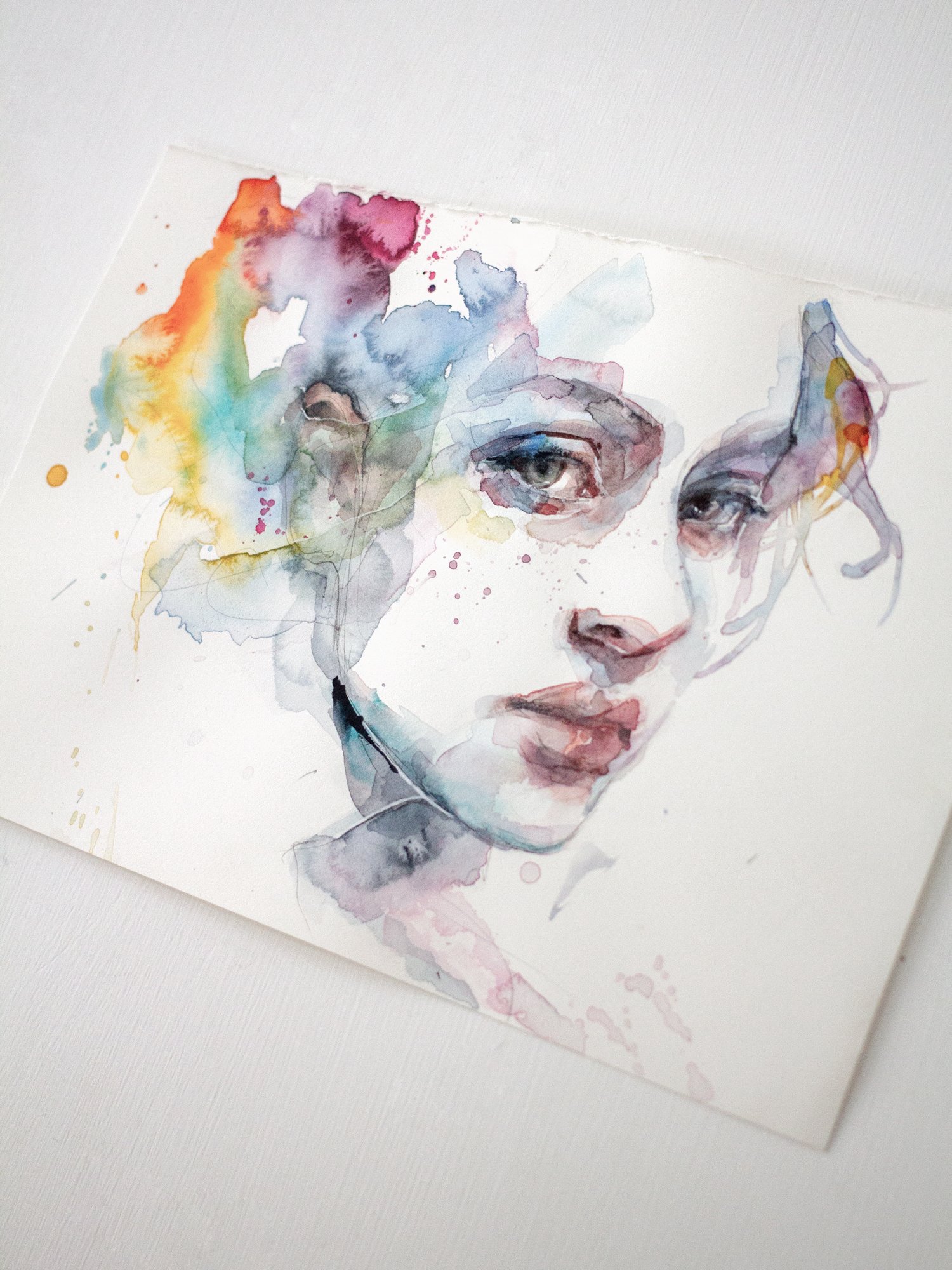 Agnes-Cecile rainbow portrait study (30x20 cm)