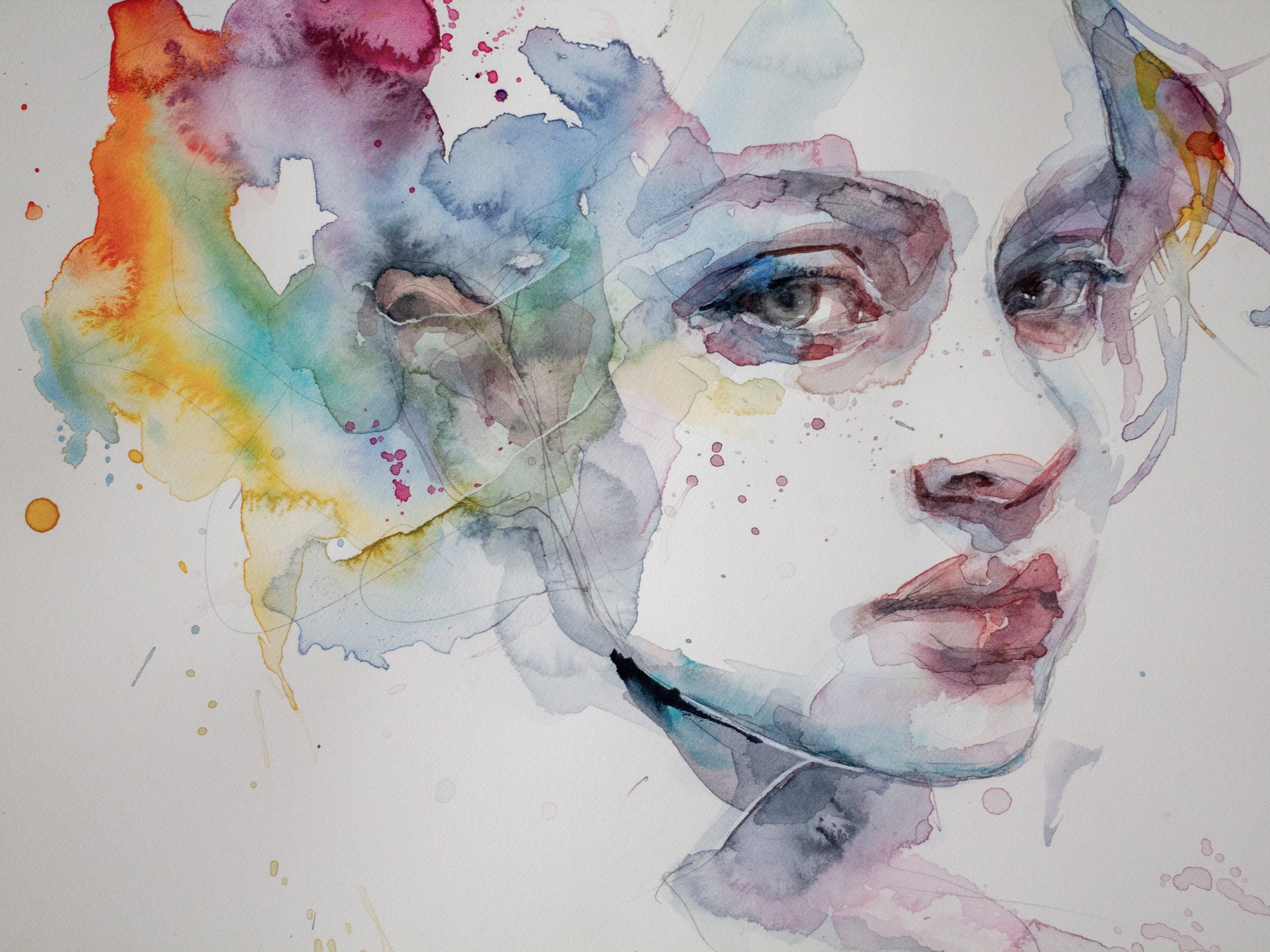 Agnes-Cecile rainbow portrait study (30x20 cm)