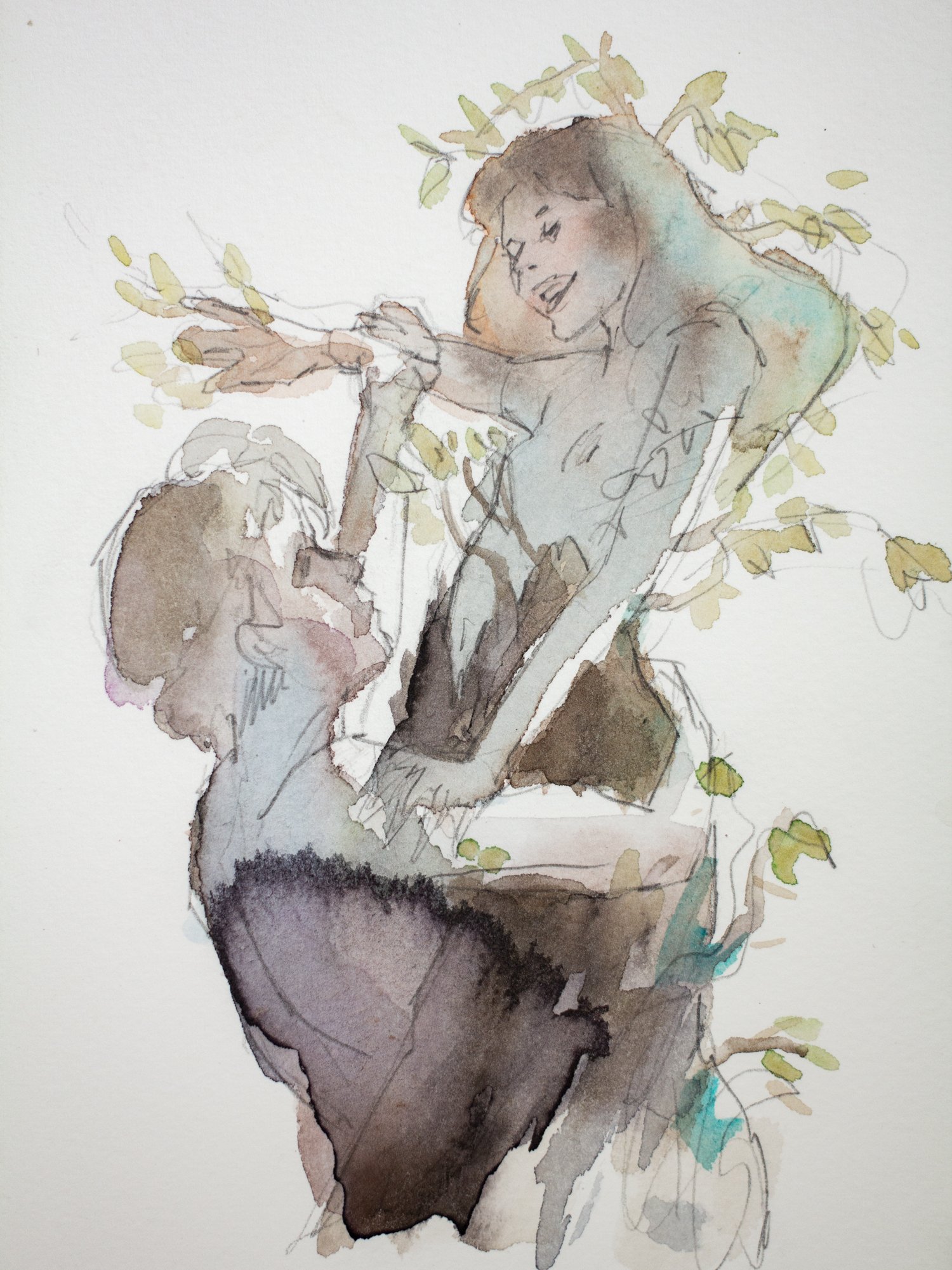 Agnes-Cecile apollo and daphne - study (12x20 cm) 