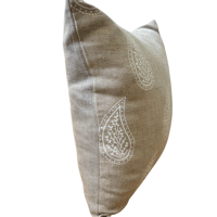 Image 2 of Paisley Parfait Cushion Cover - Handprinted on Natural Linen