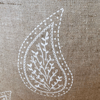 Image 3 of Paisley Parfait Cushion Cover - Handprinted on Natural Linen