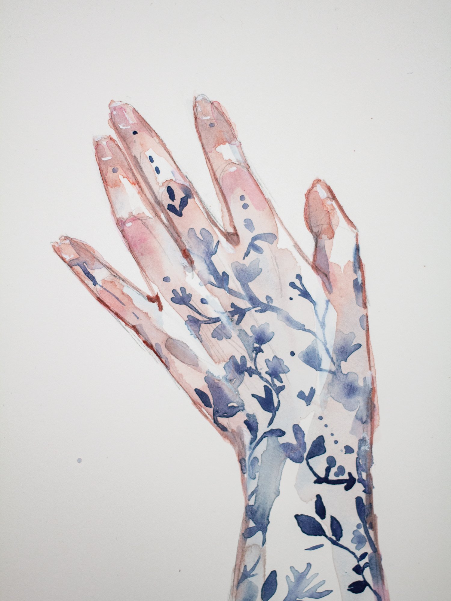 Agnes-Cecile porcelain hand sketch (29x38 cm)