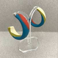 Image 3 of NEW colour block hoop earrings!