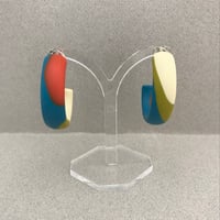 Image 2 of NEW colour block hoop earrings!