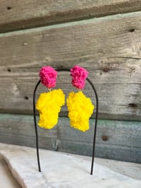 Image 2 of Sugar Double Yellow & Magenta Earrings