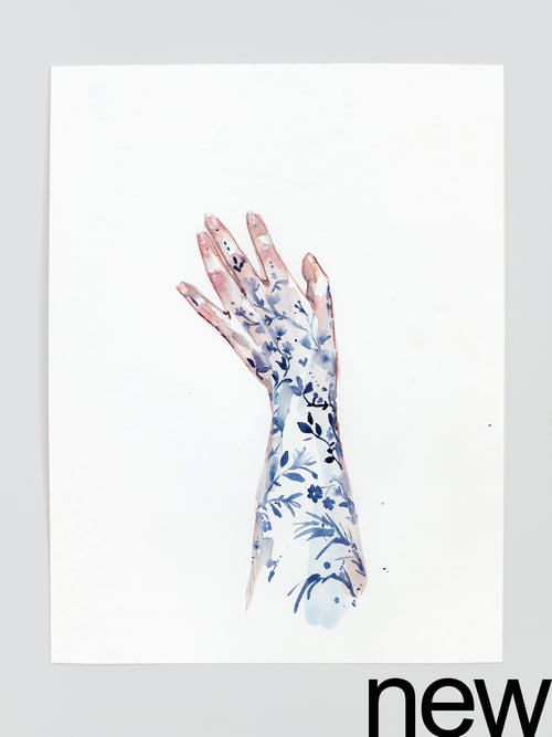 Image of porcelain hand sketch (29x38 cm)