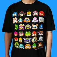 Image 1 of Sonic The Hedgehog Heads T-shirt