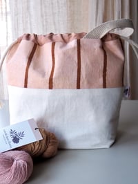 Image 1 of Stripe Linen Project Bag 