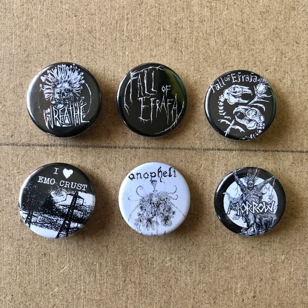 Image of 'My emo crust bands' pin set!