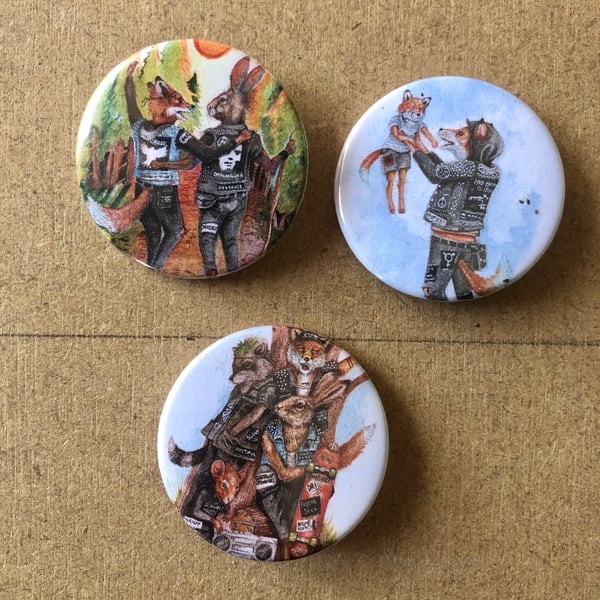 Image of Punks in the willows 38 mm pin badges
